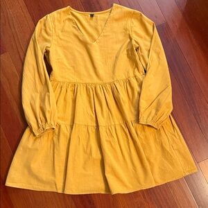 Fancyinn Long Sleeve Mini Dress Side Zip Pockets Lined Size Small